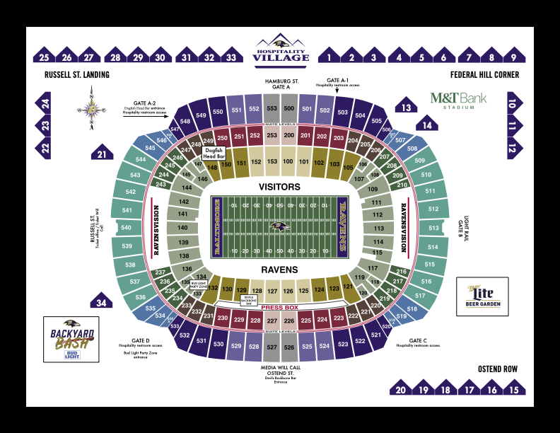 M&T Bank Stadium Diagrams  Baltimore Ravens –