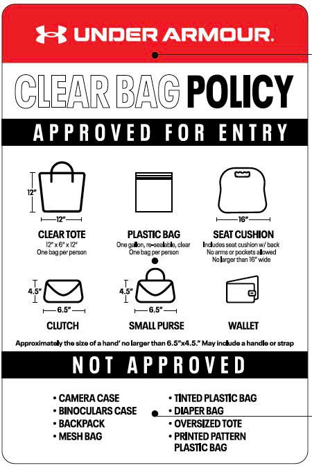 UA Stadium Clear Bag Policy