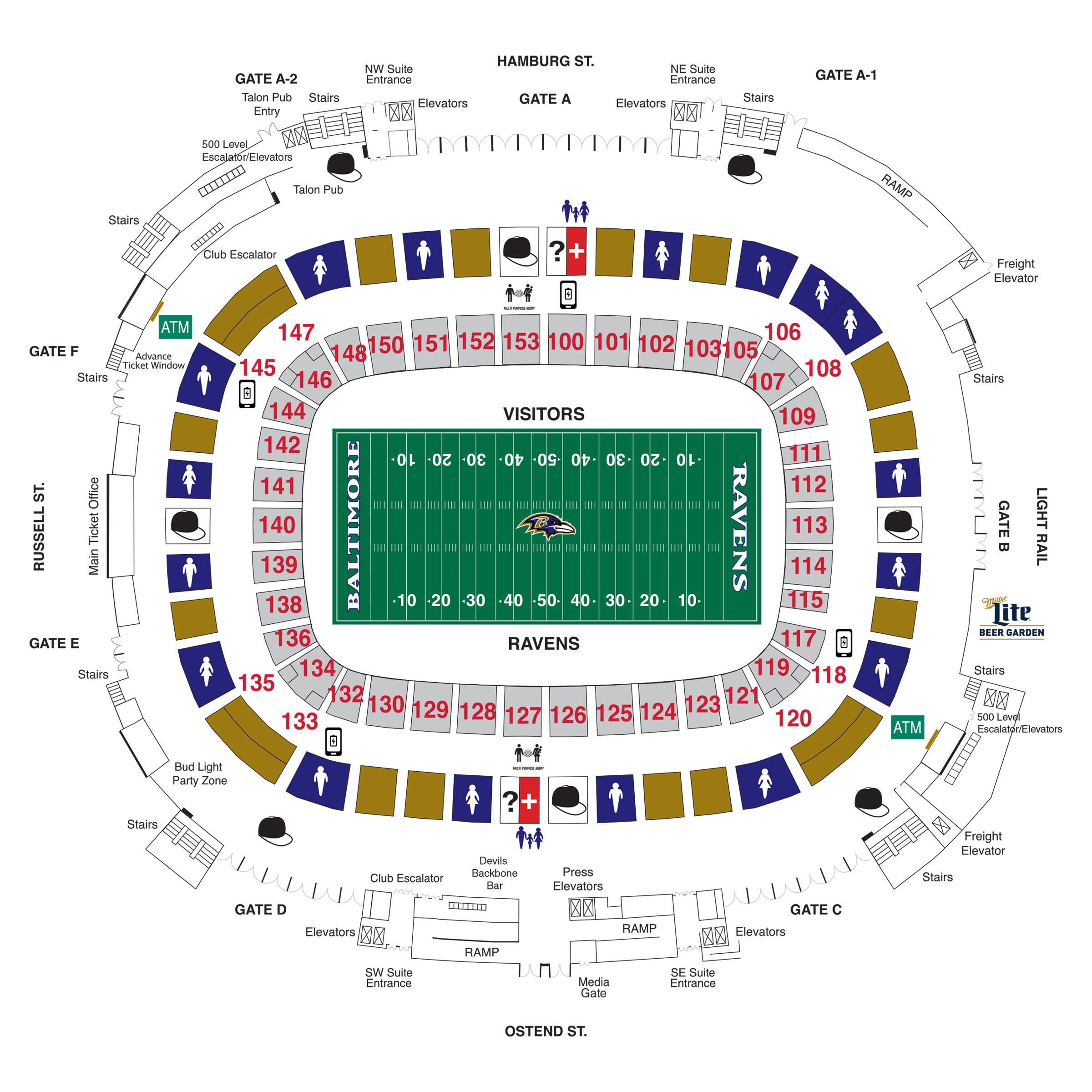 M&T Bank Stadium Diagrams  Baltimore Ravens –