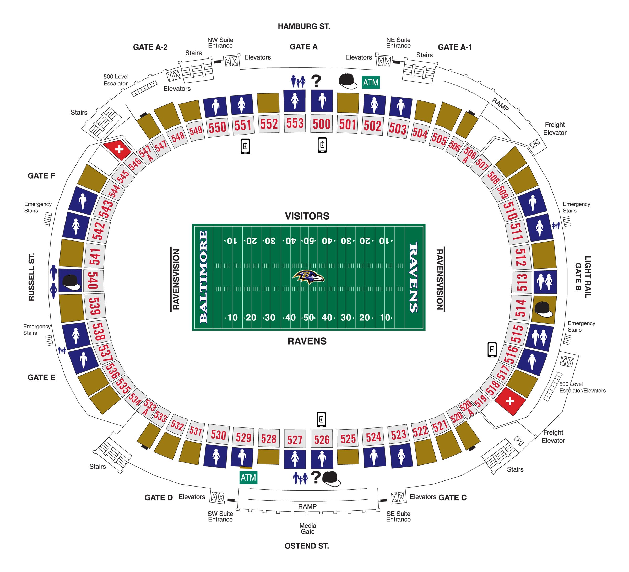 M&T Bank Stadium Diagrams Baltimore Ravens