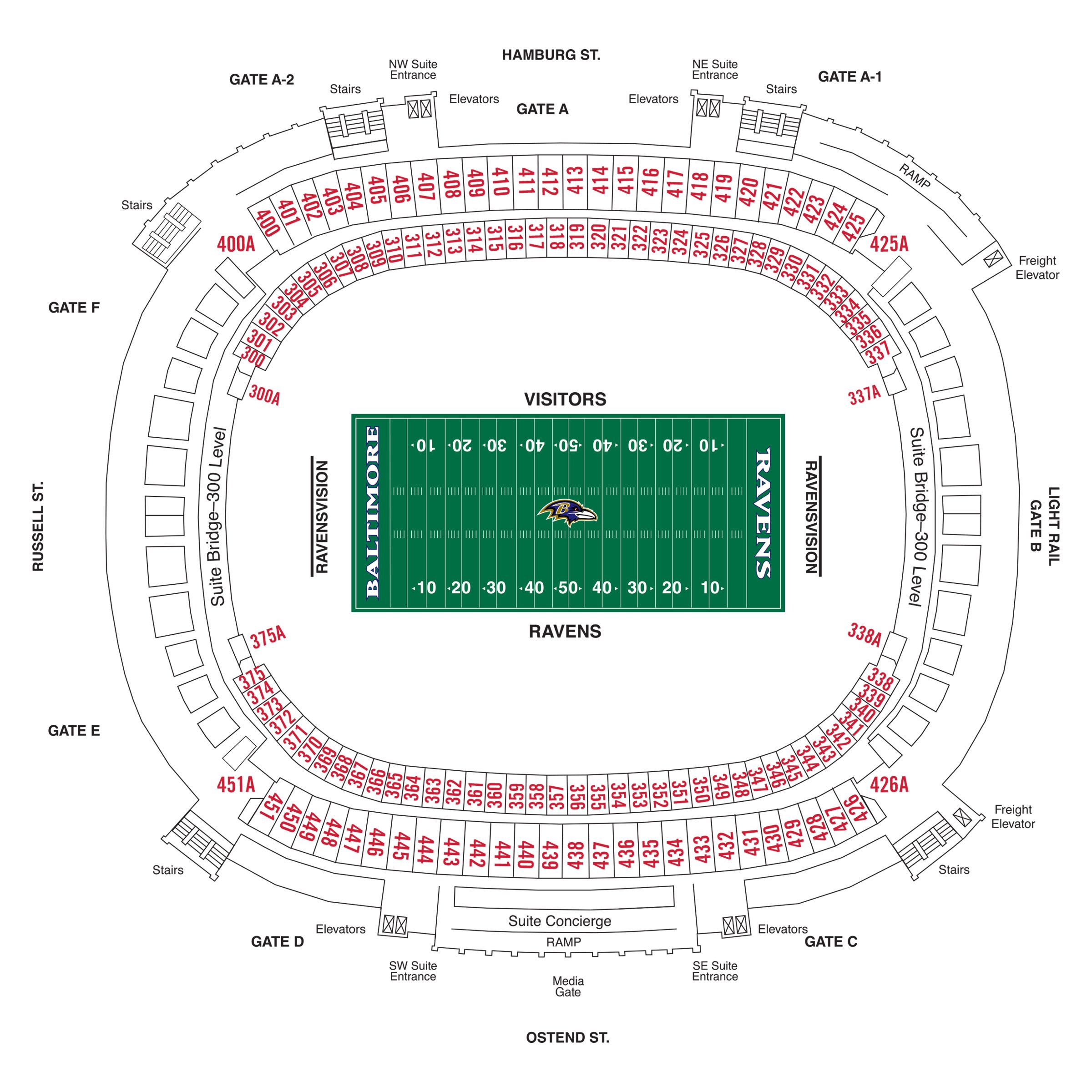 M&T Bank Stadium Diagrams  Baltimore Ravens –