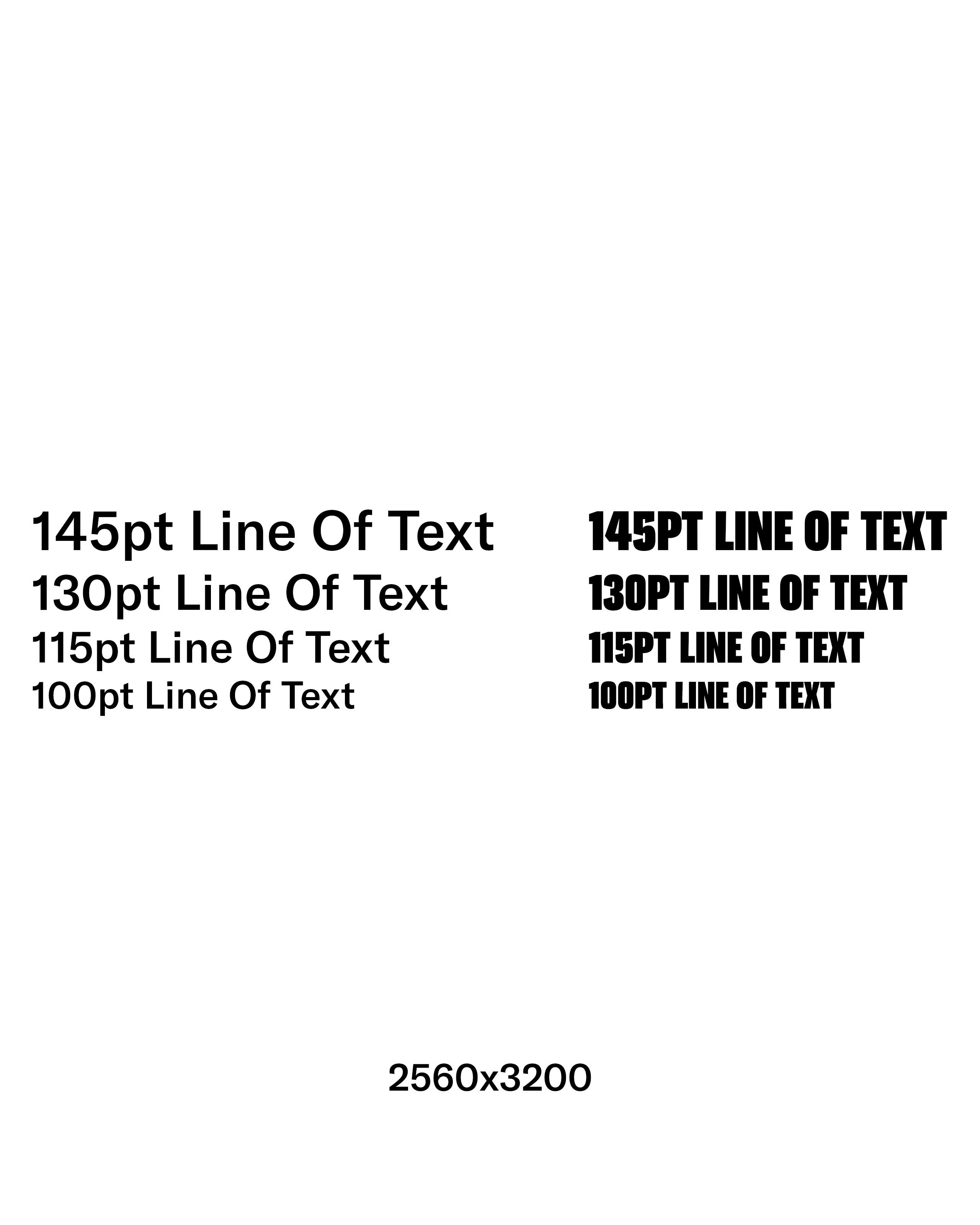 Font Size TestsStandard Promo - Portrait