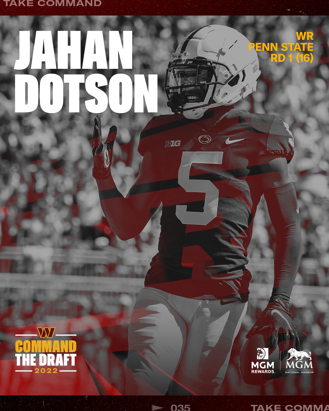 NFL Draft results 2022: Washington Commanders select WR Jahan Dotson with  No. 16 overall pick - DraftKings Network