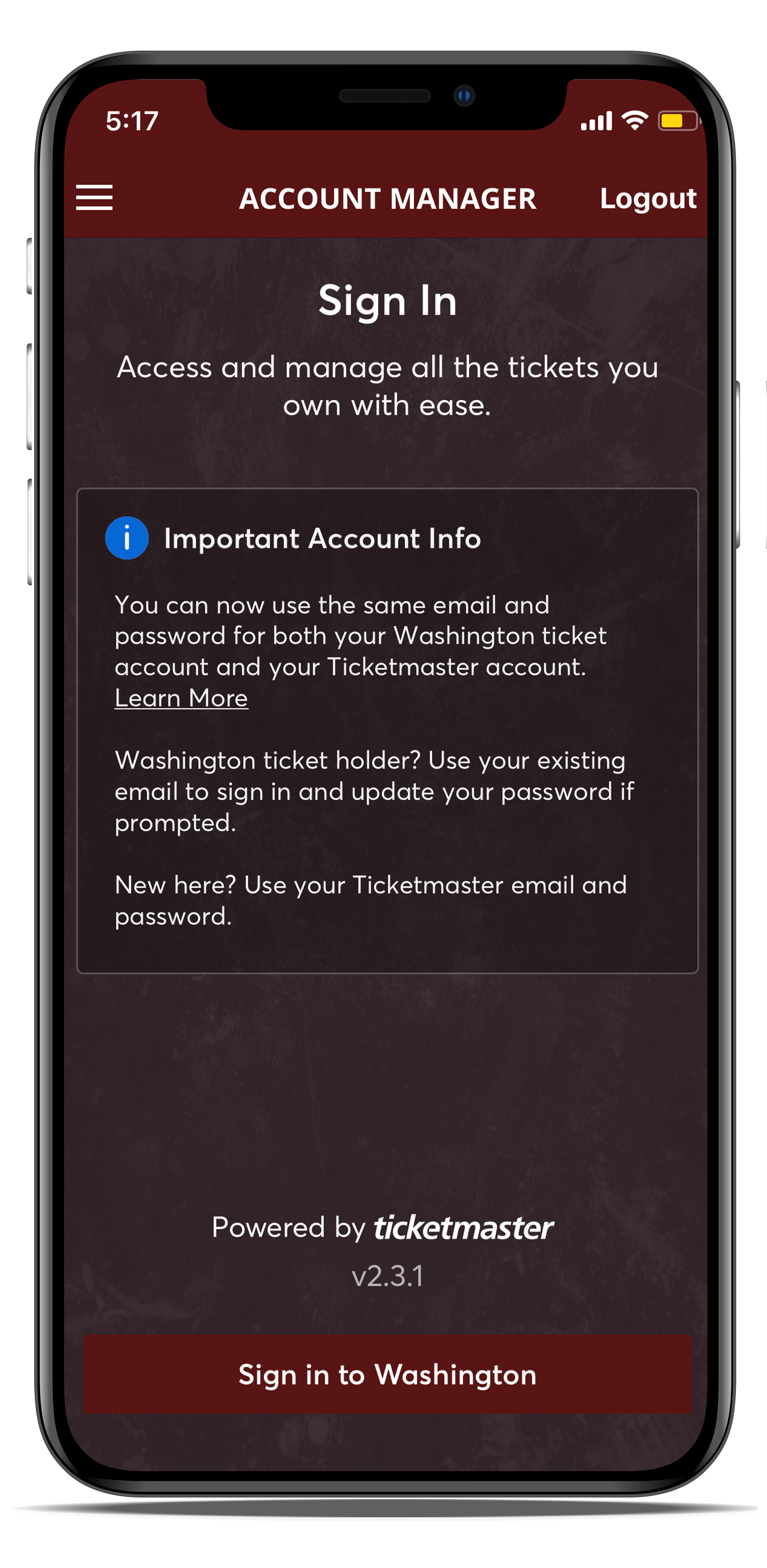 washington commanders ticketmaster login