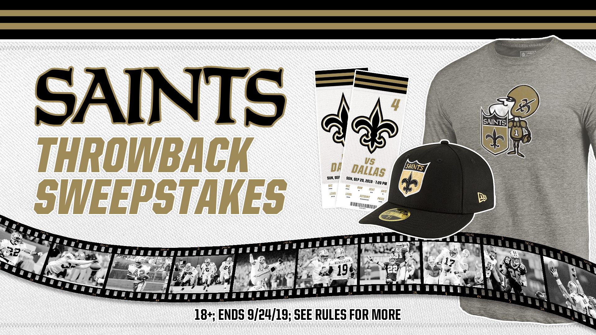 Enter the Saints Throwback Sweepstakes
