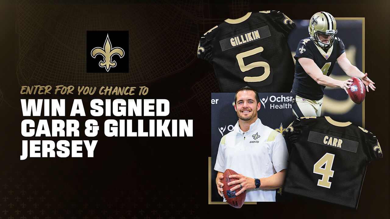 Saints Derek Carr and Blake Gillikin Sweepstakes