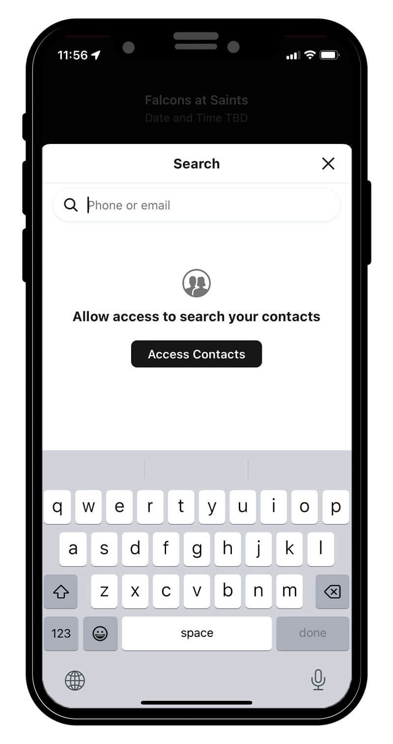 Enter the recipient’s contact information in order to send