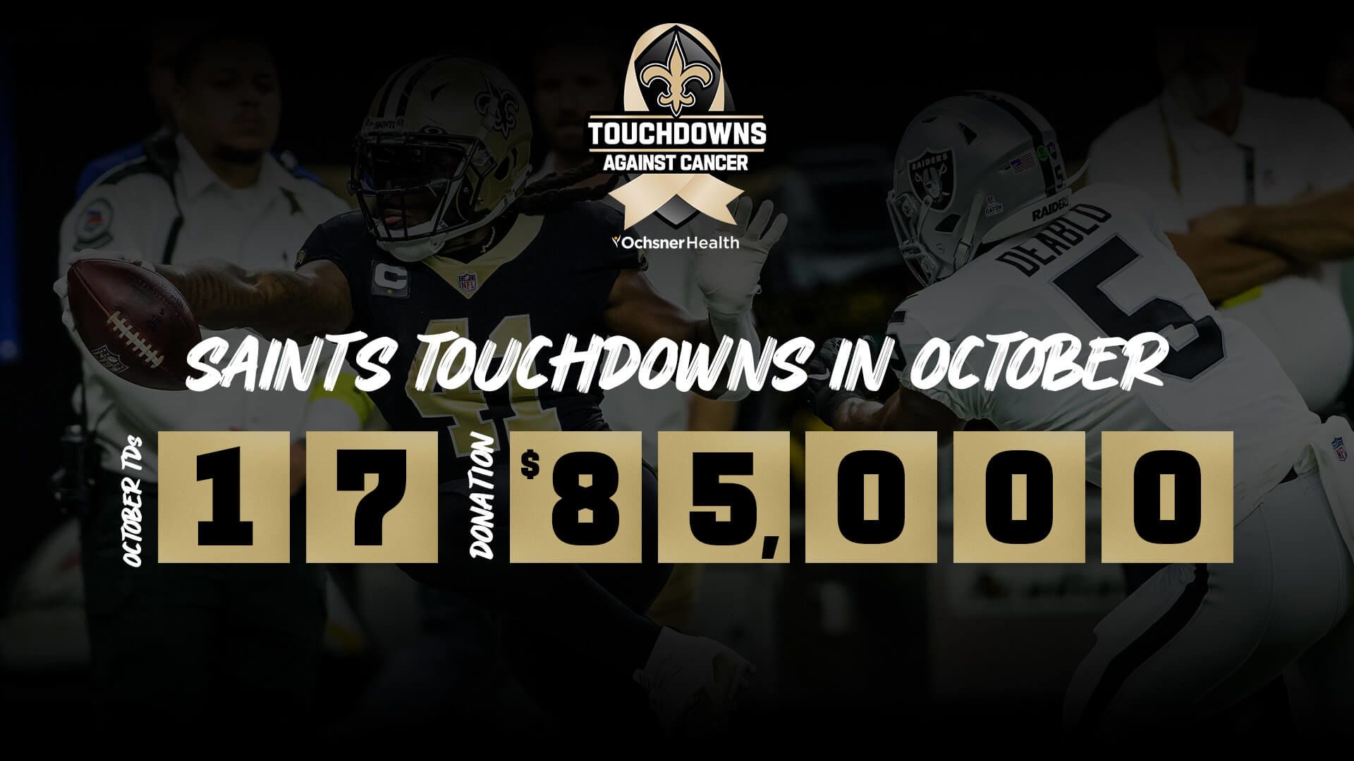 $85,000 raised in October by Ochsner Health for cancer research and prevention