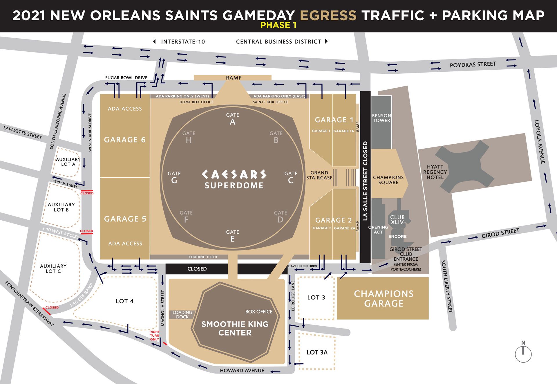 Directions To The Superdome Saints Stadium Information | New Orleans Saints | Neworleanssaints.com