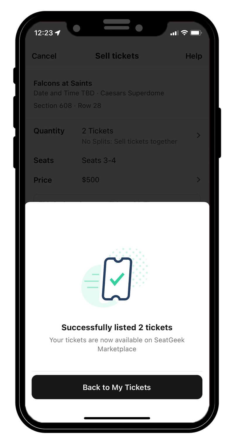 Once your payout method is selected you will be able to list your tickets.