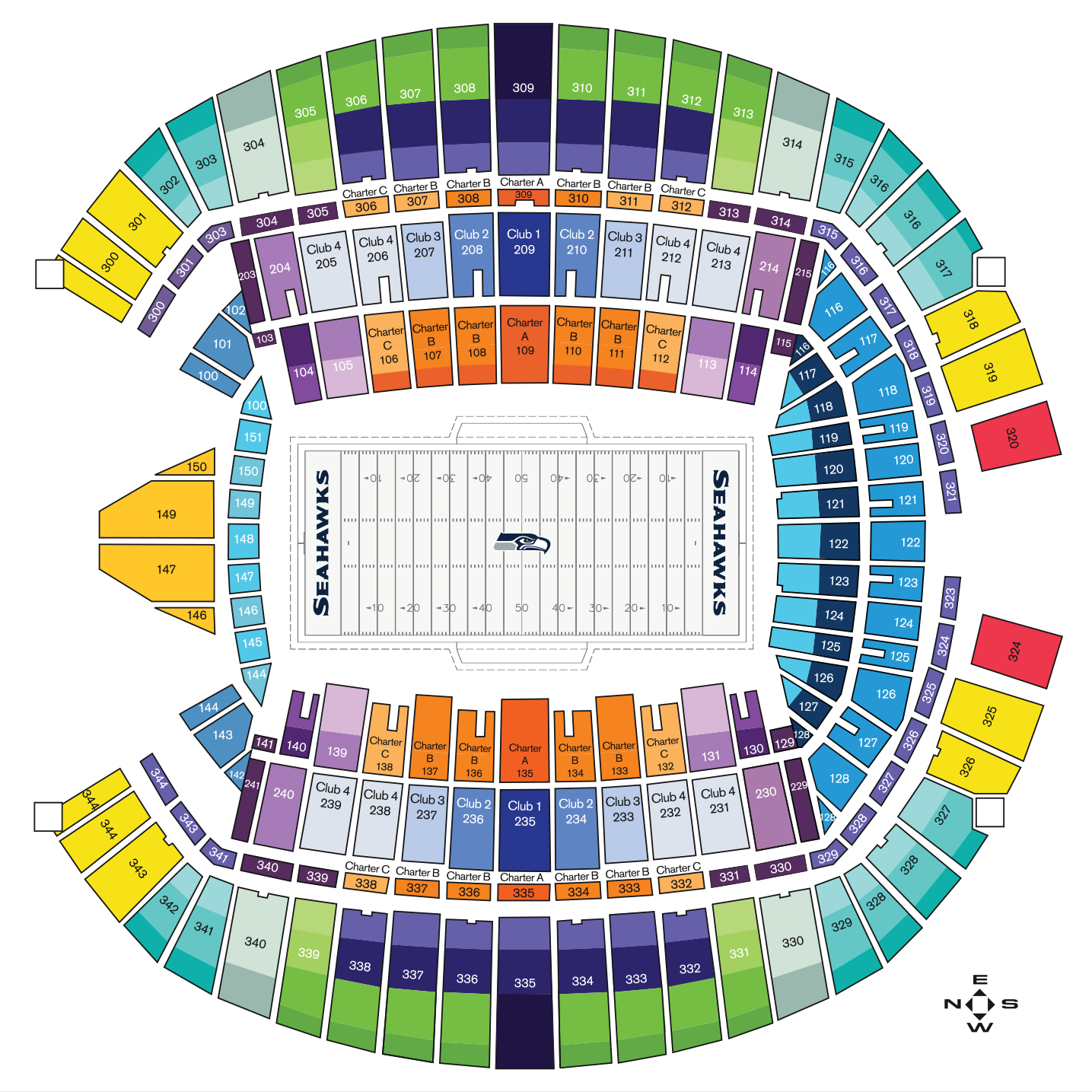 Seating chart centurylink field