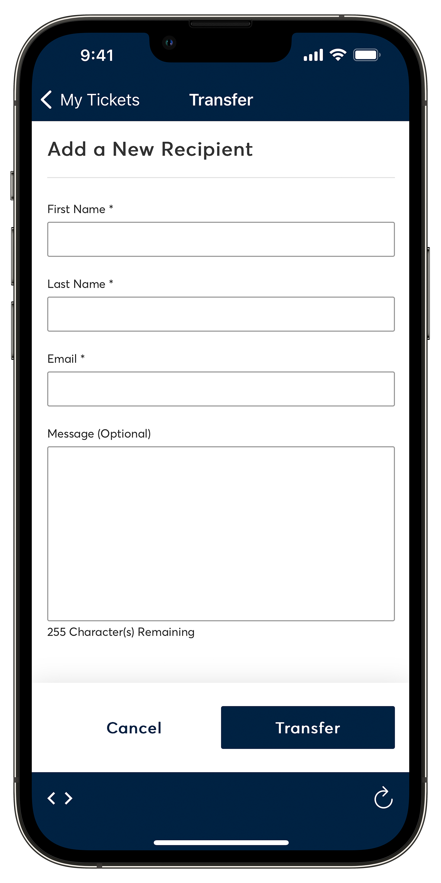 The Seahawks Mobile App Recipients Page