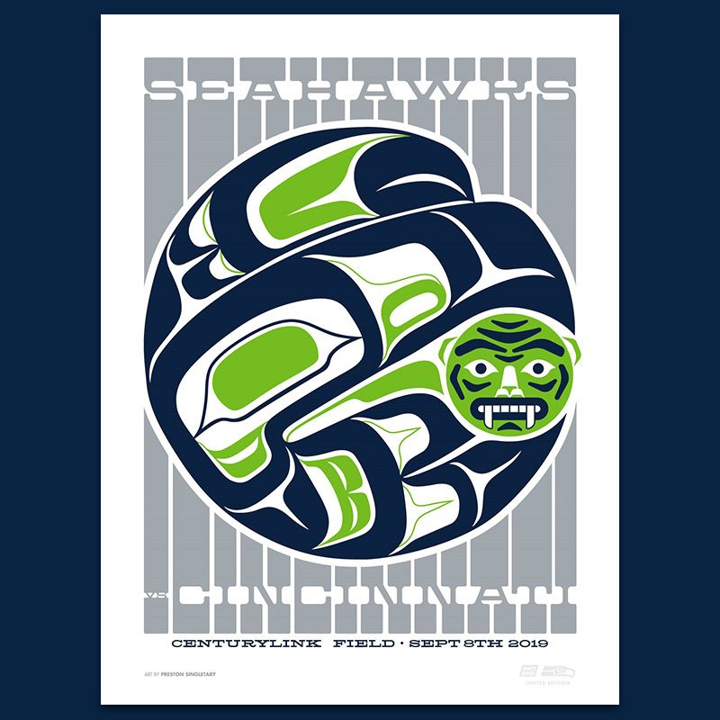 Seattle Seahawks Gameday Print (White) · Gnartoons by James the Stanton · Online  Store Powered by Storenvy