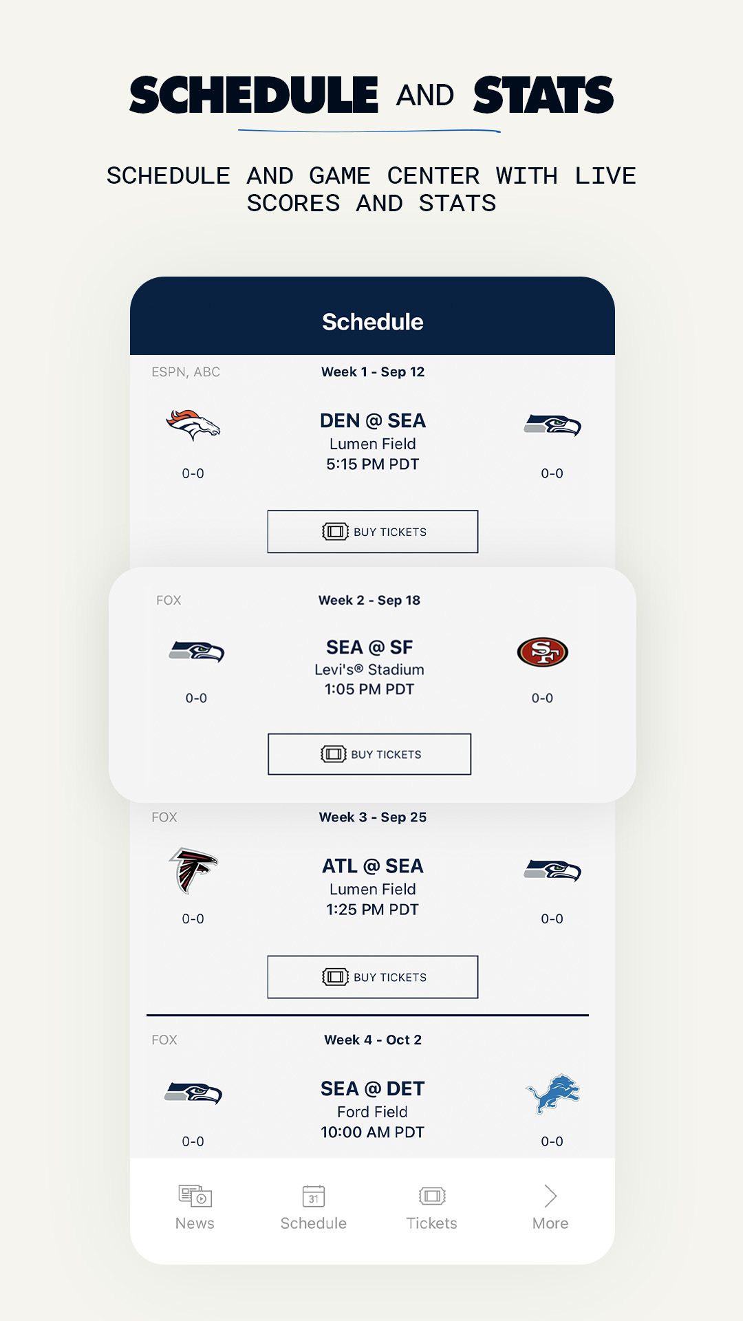 Seahawks Mobile App for iPhone, Android, iPad