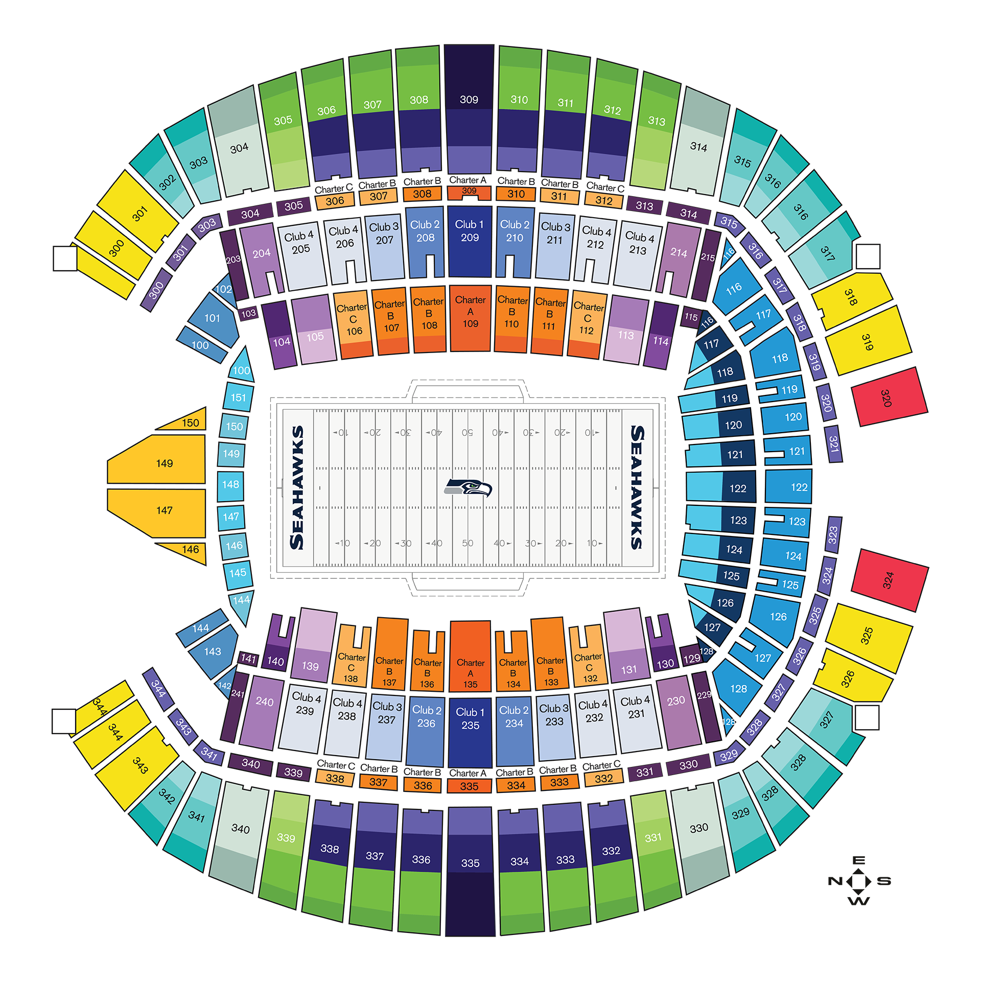 Lumen Field Section Map