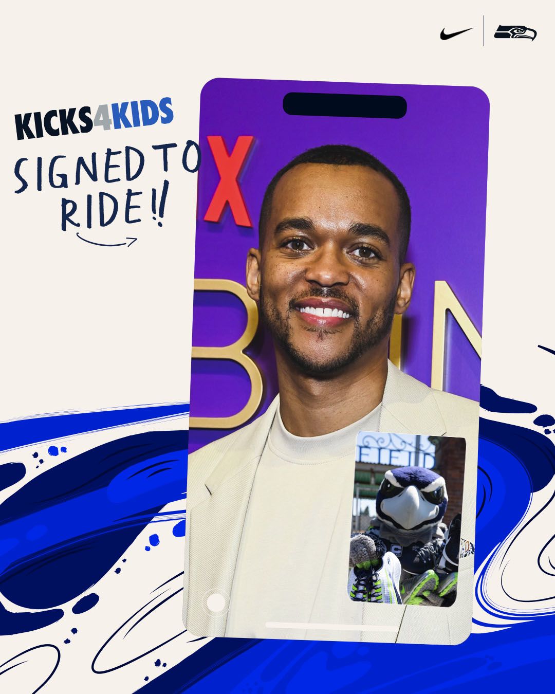 Seahawks mascot Blitz's 'Kicks 4 Kids' scoot across Washington state begins  Monday