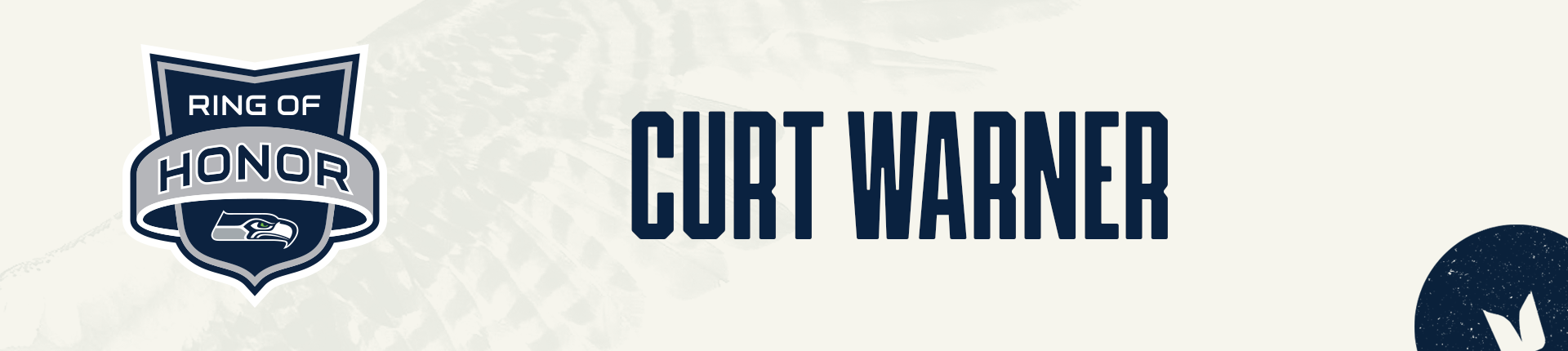 Seahawks Curt Warner Ring of Honor