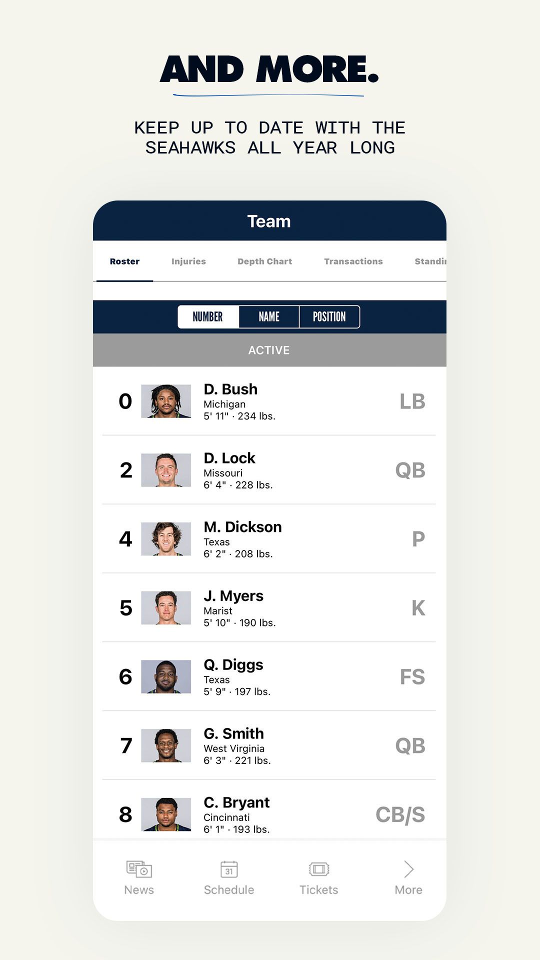 Seahawks Mobile App for iPhone, Android, iPad