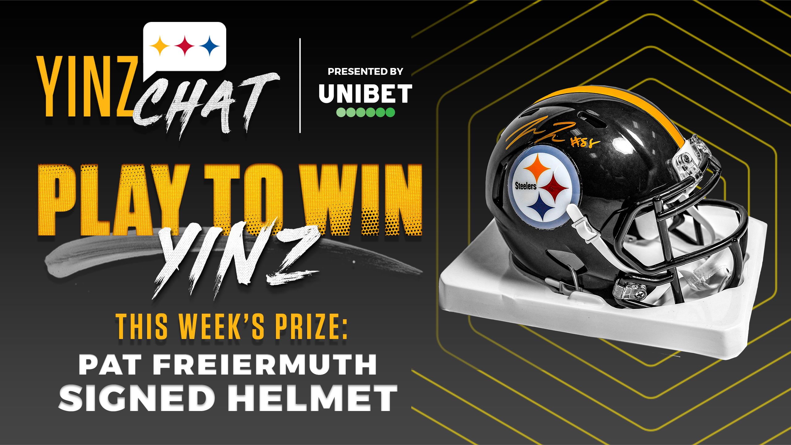 Play YinzChat for a chance to win a Pat Freiermuth signed mini helmet!