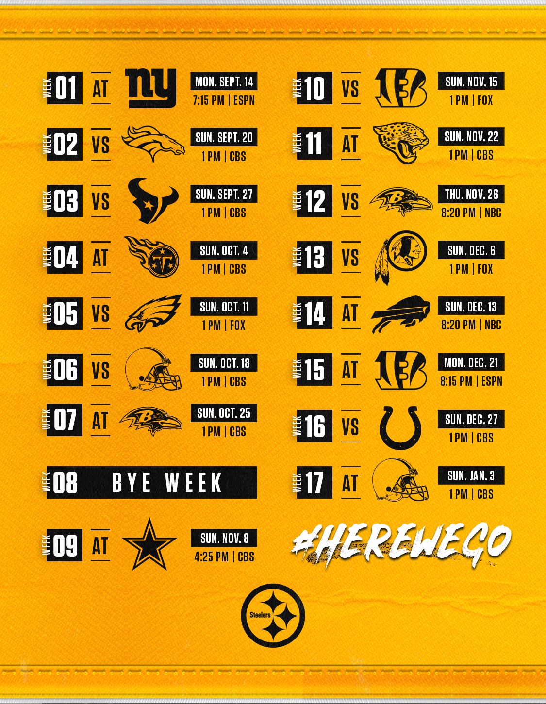 pittsburgh steelers nfl schedule