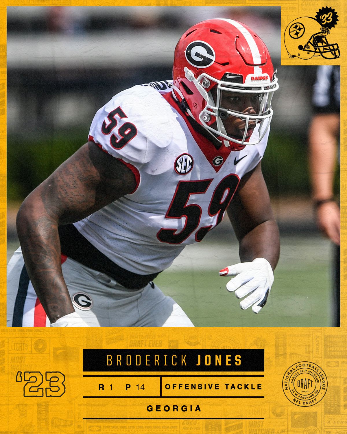 Pick Announcment Broderick Jones 4x5