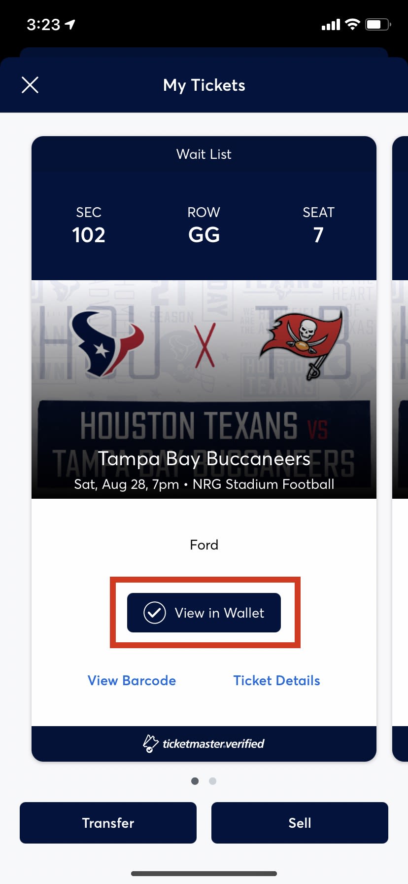 Bucs Ticket How to Guide - Adding Tickets