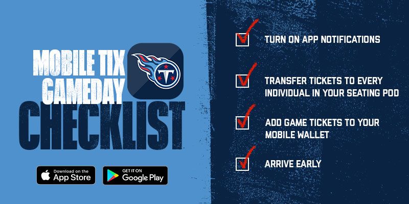 Titans Mobile Tickets  Tennessee Titans 