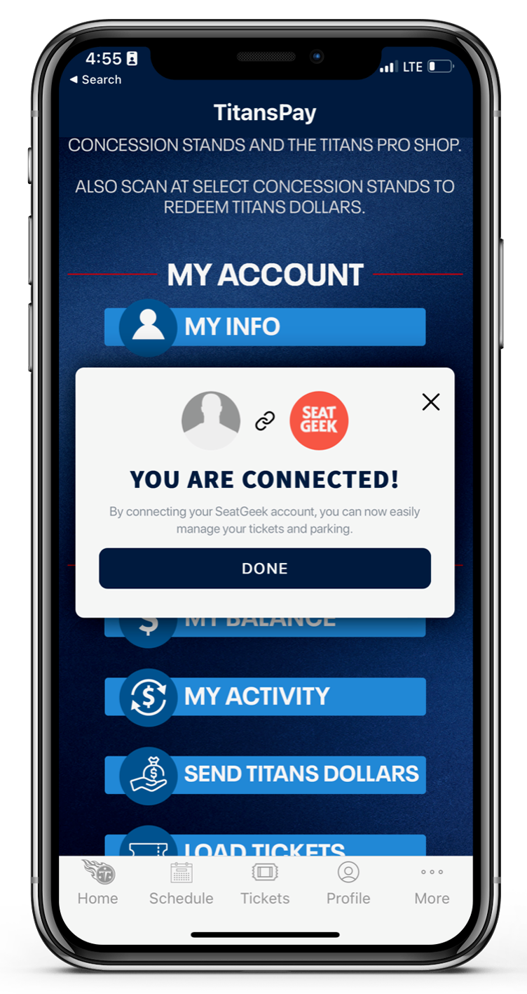 TitansPay - Account Connected