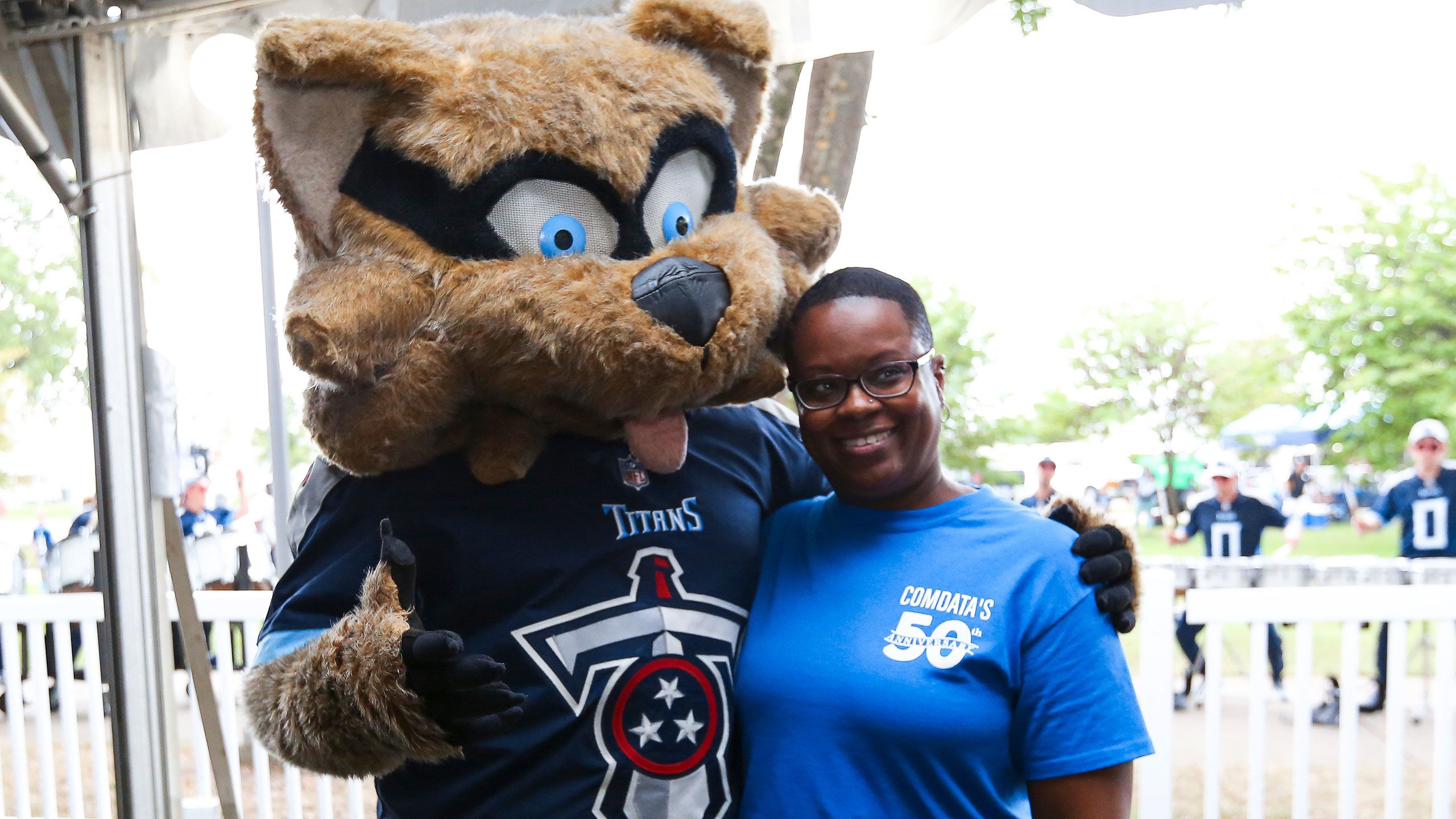 Tennessee Titans mascot T-Rac during game action. The Jacksonville