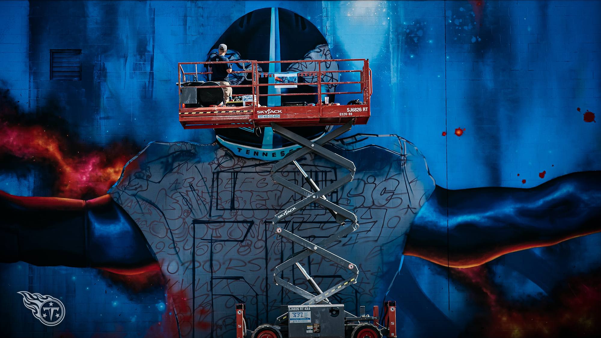 NASHVILLE, TN - SEPTEMBER 07, 2020 - Mural Wall is painted by Eric Bass in downtown Nashville in Nashville, TN. Photo By Donald Page/Tennessee Titans