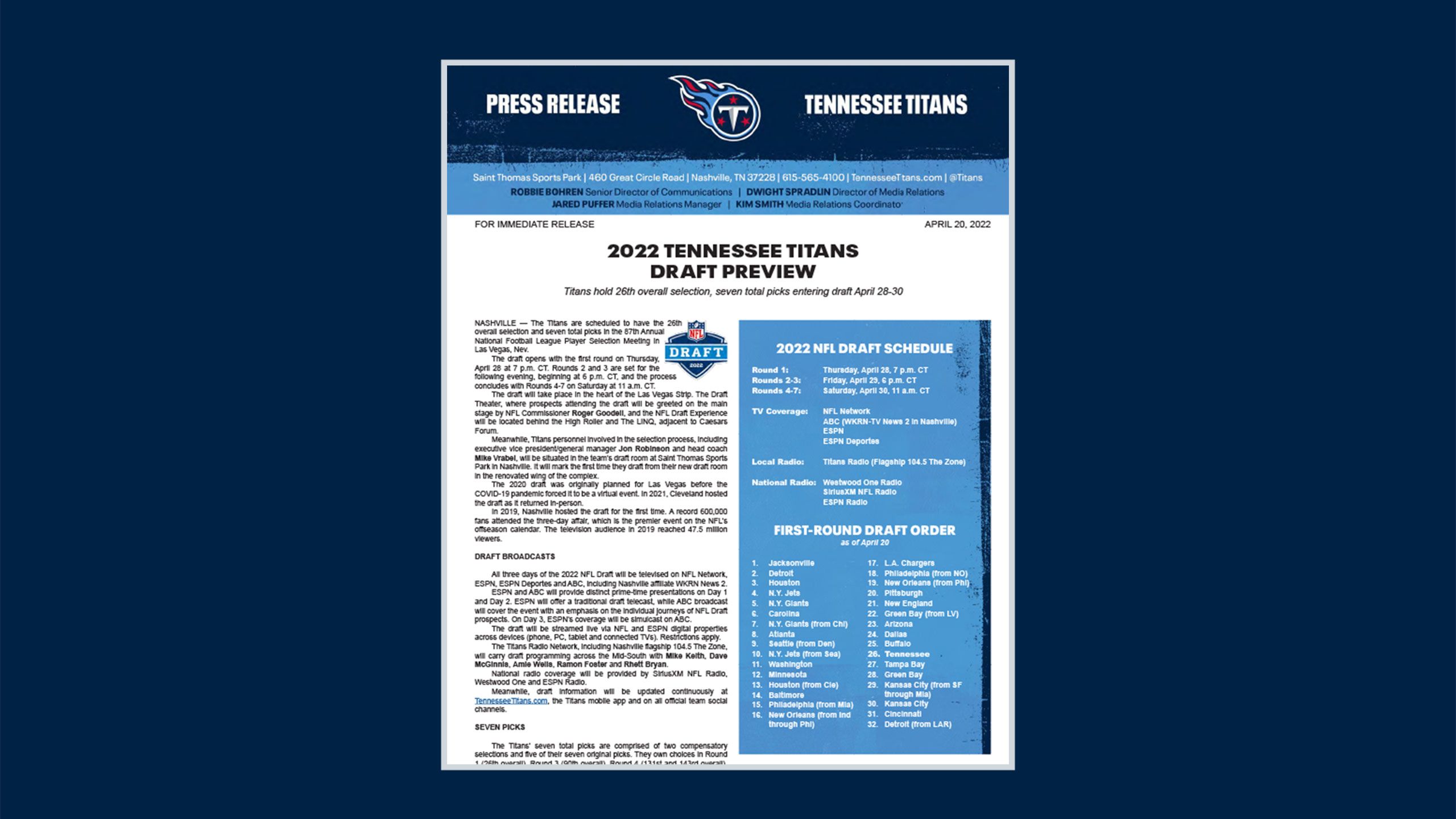 Titans Media Guide - Tennessee Titans - TitansOnline.com