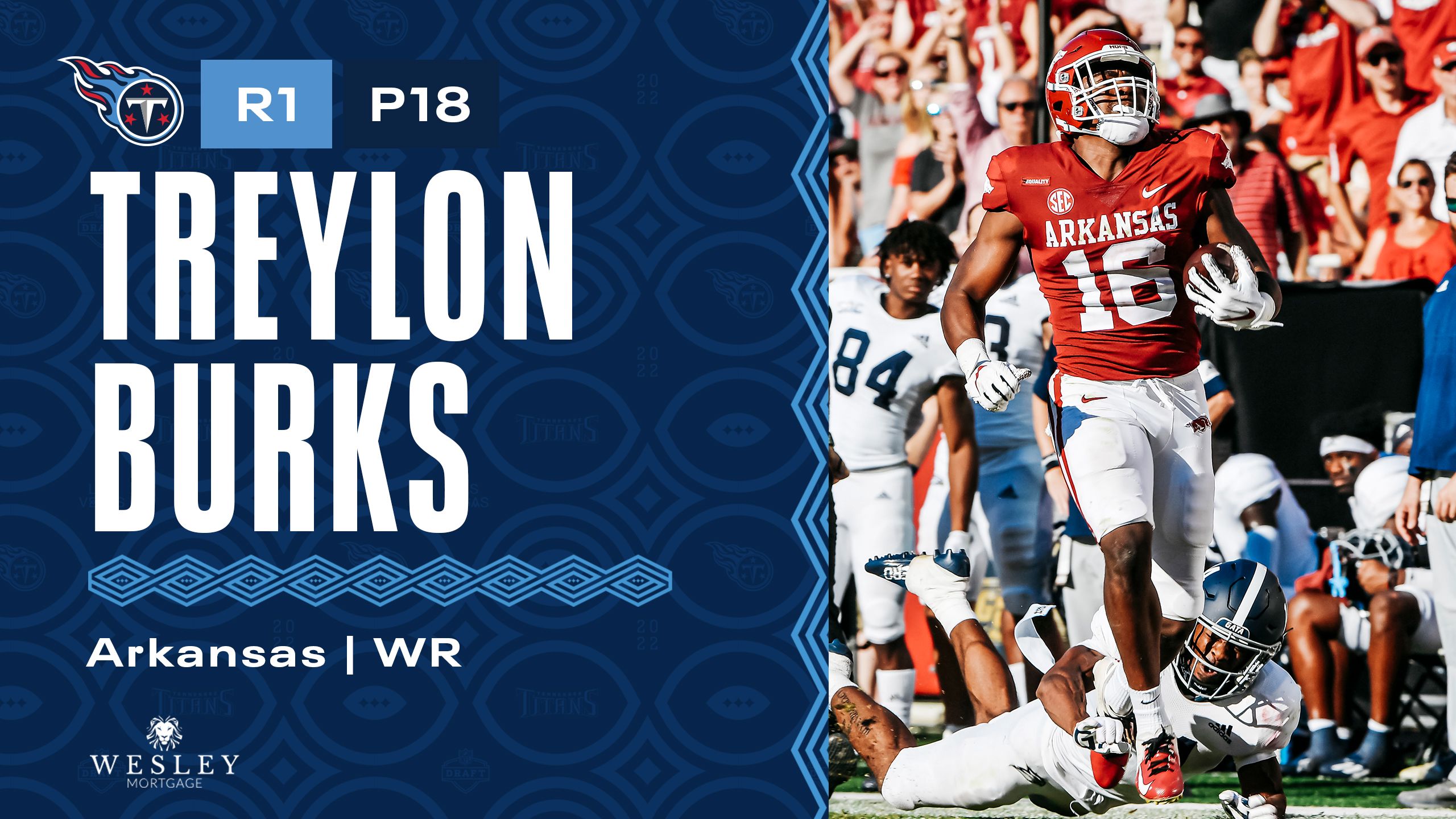 Titans Select WR Treylon Burks 18th Overall in the 2022 NFL Draft