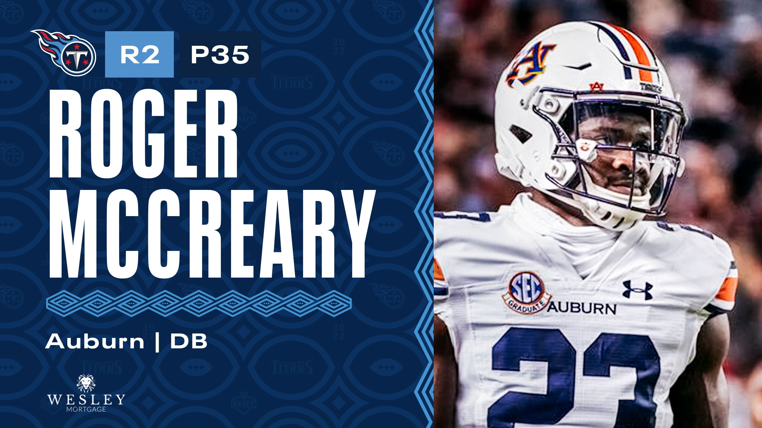 Tennessee Titans - Welcome to Nashville, Roger McCreary!