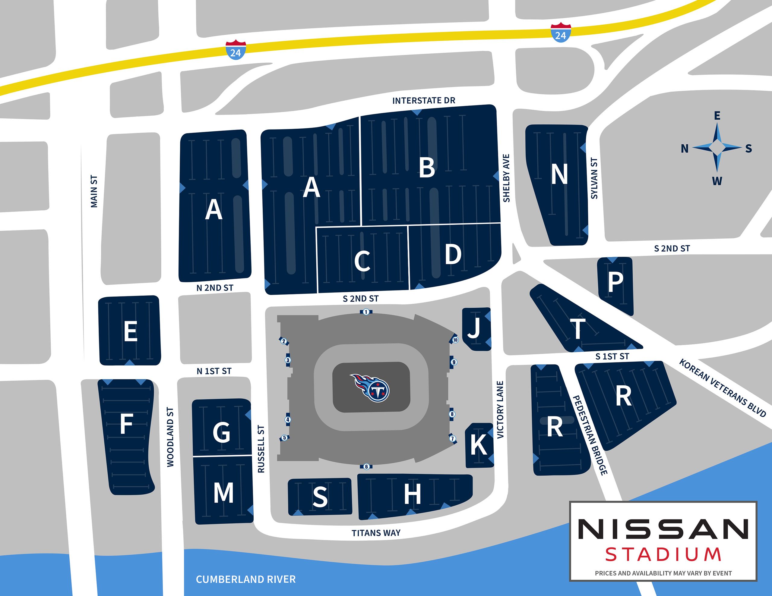 Tennessee Titans, LP Field Seating Chart