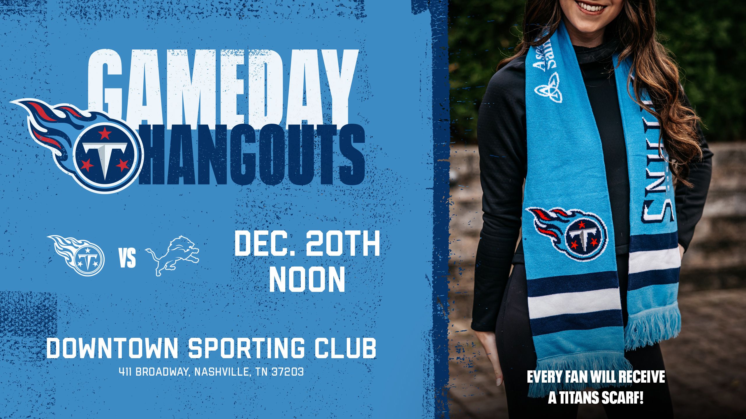 Featured Gameday Hangout for Titans vs. Lions - Sunday, Dec. 20th
