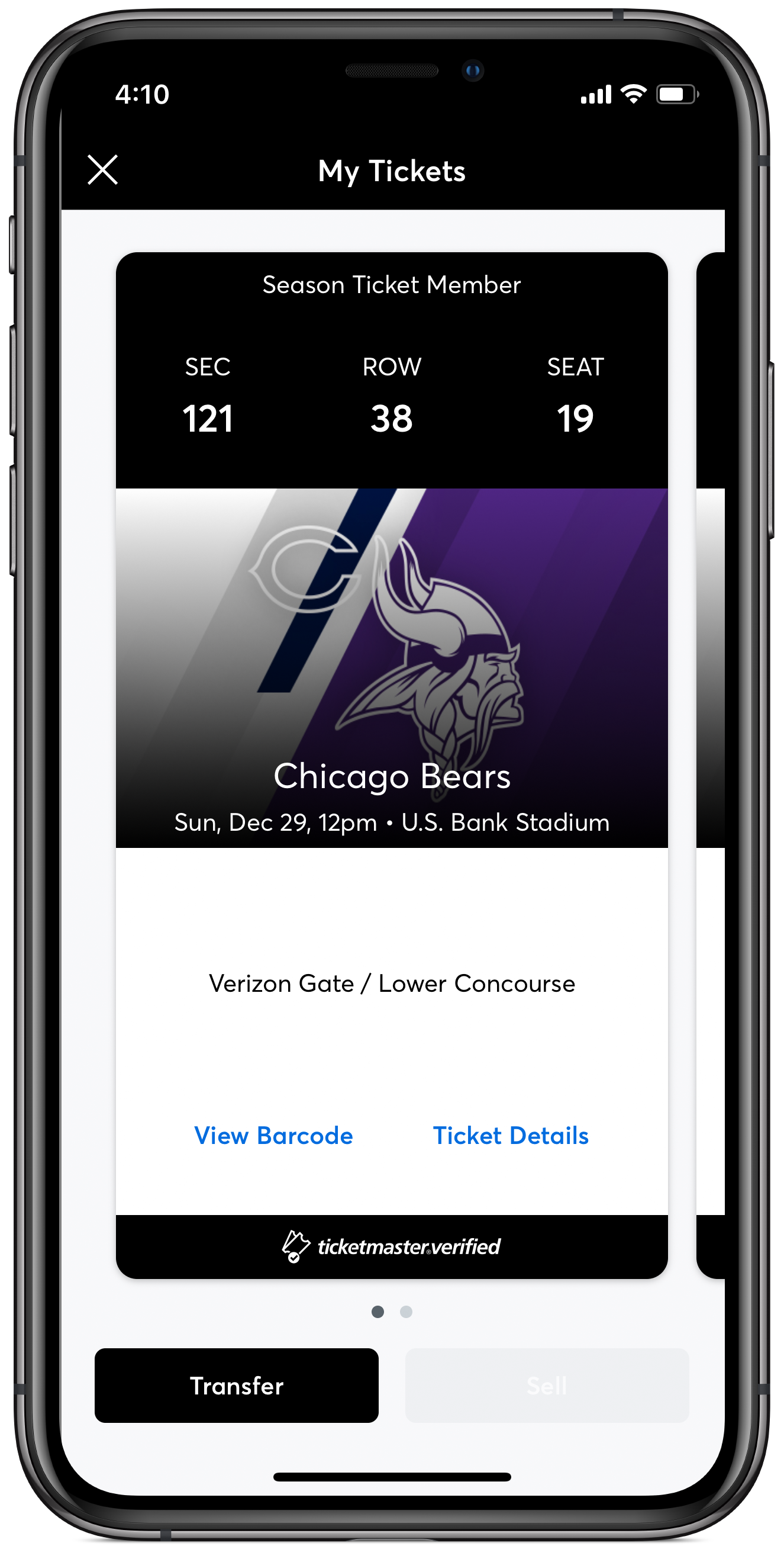 Minnesota Vikings Game Ticket Gift Voucher