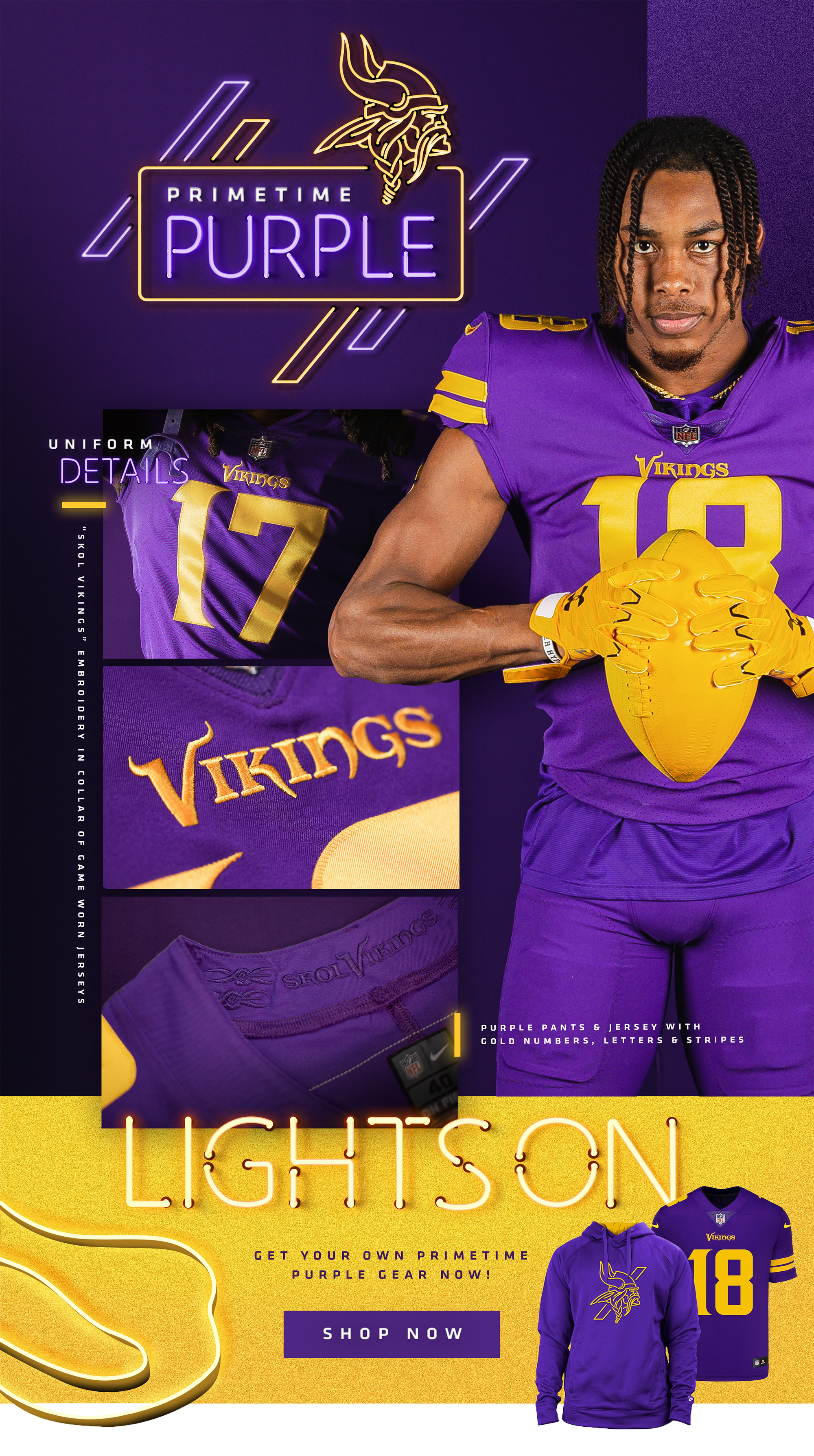 The Vikings will be rocking their Primetime Purple on Thursday