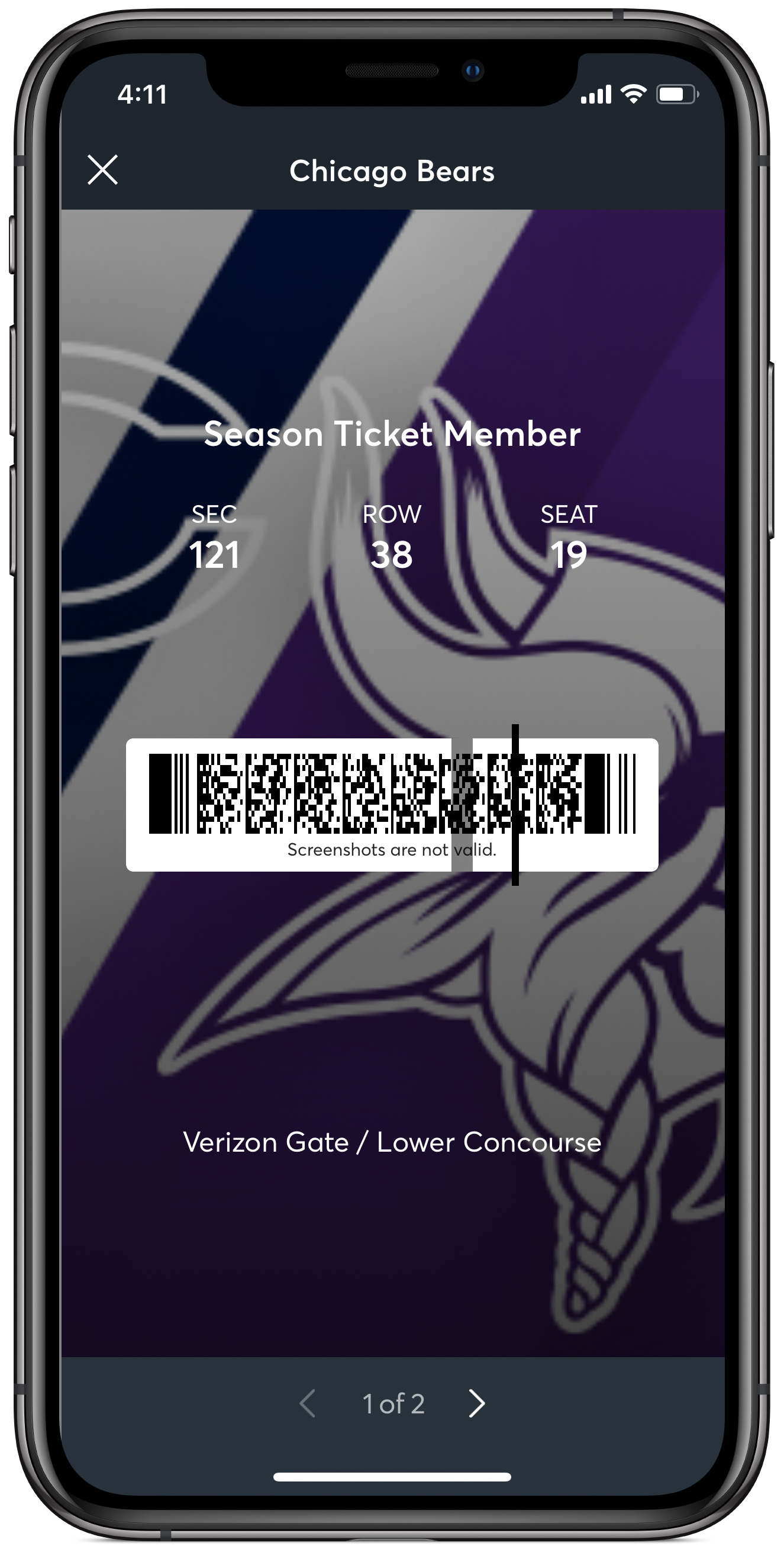 Minnesota Vikings Game Ticket Gift Voucher