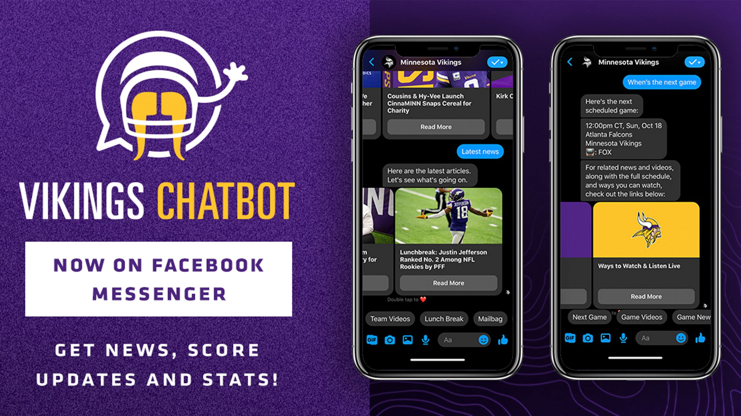 Check Out The Vikings Chatbot on Facebook Messenger