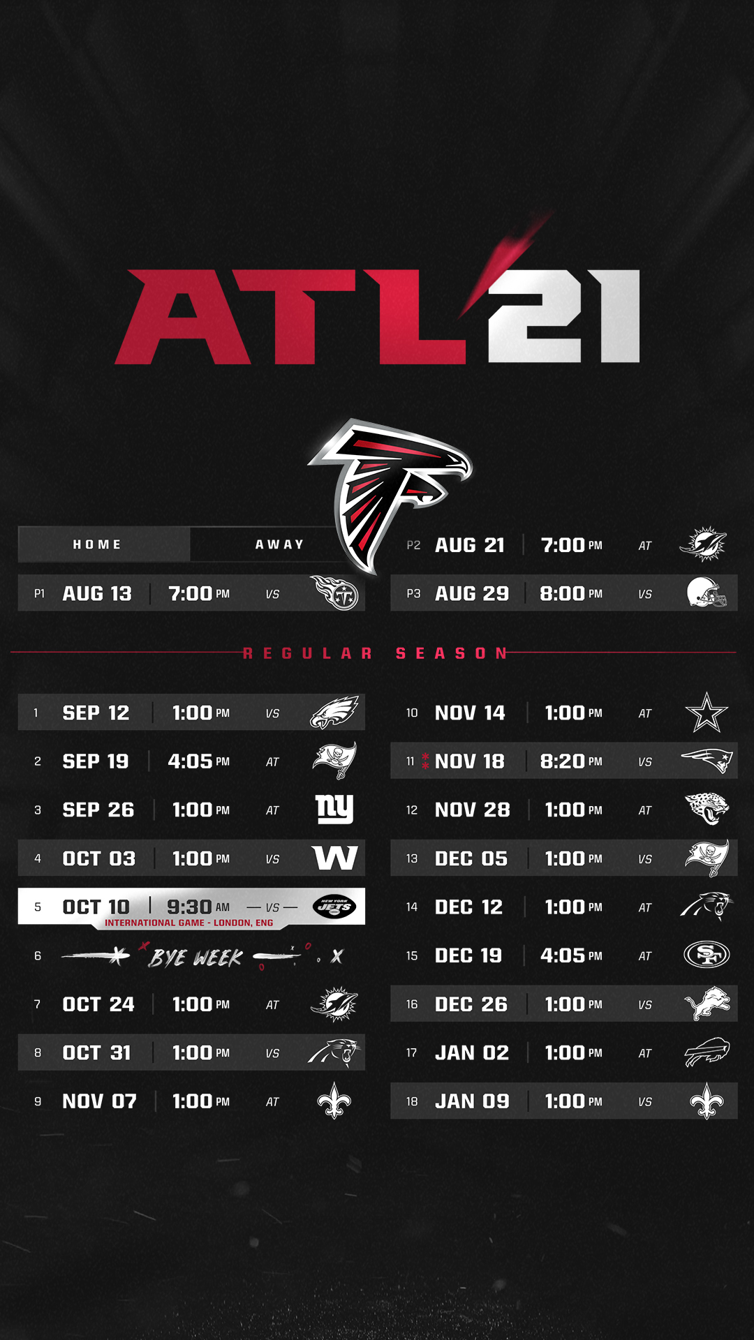 Falcons' Future Opponents In 2021 And 2022