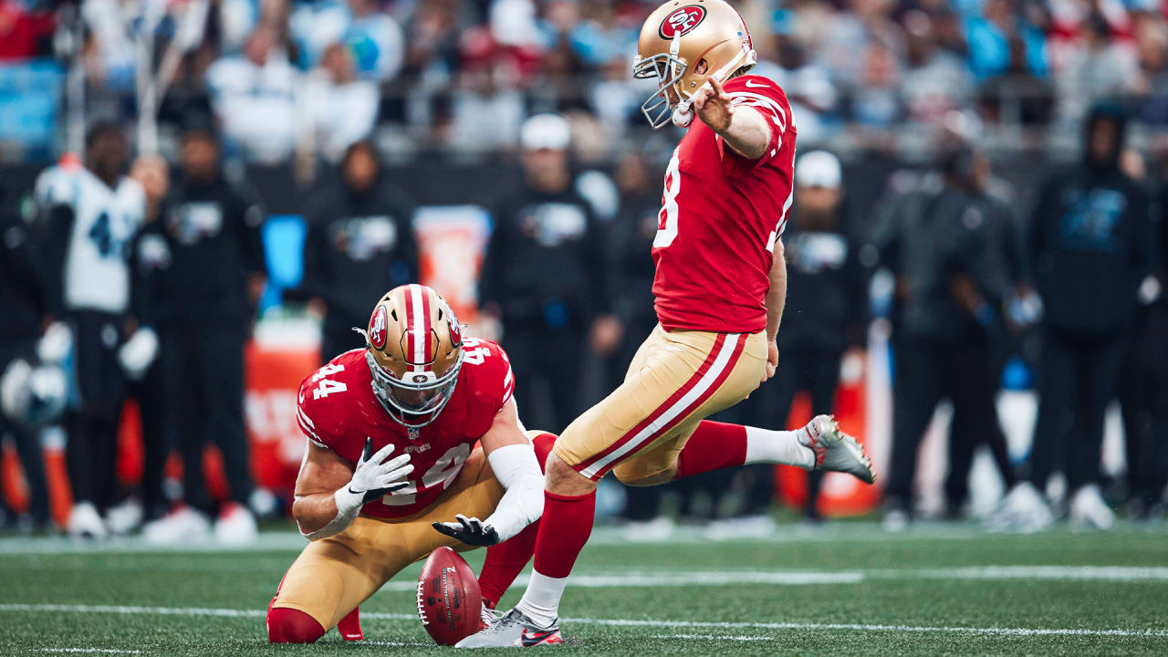 San Francisco 49ers punter Mitch Wishnowsky (6) and kicker Robbie