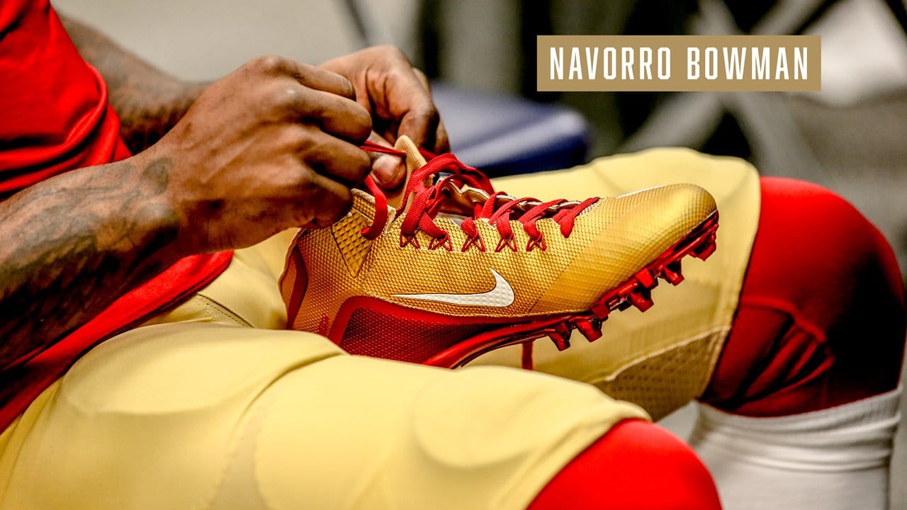 Cleats of the San Francisco 49ers