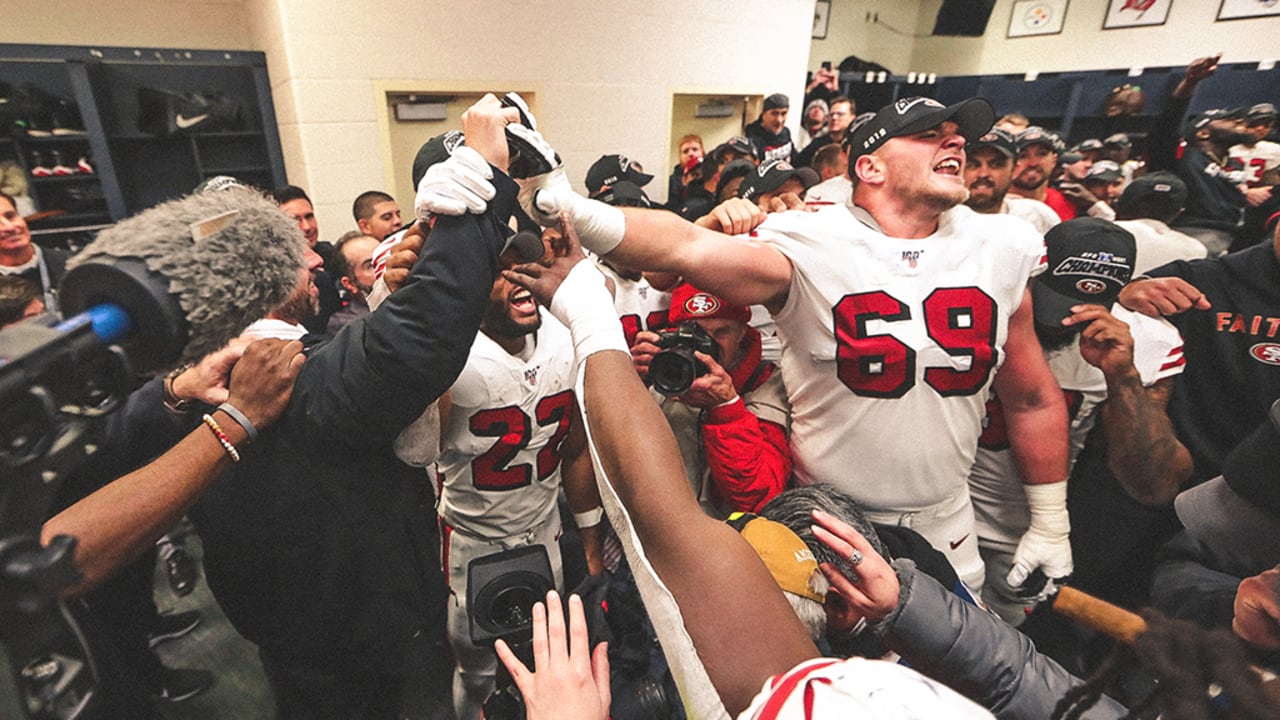 Look: Rams celebrate NFC West title in locker room after win