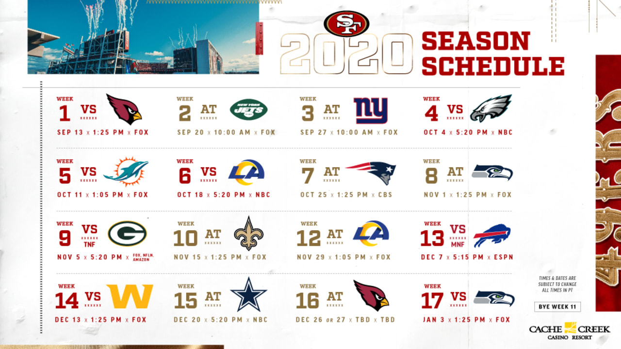 49ers schedule sunday