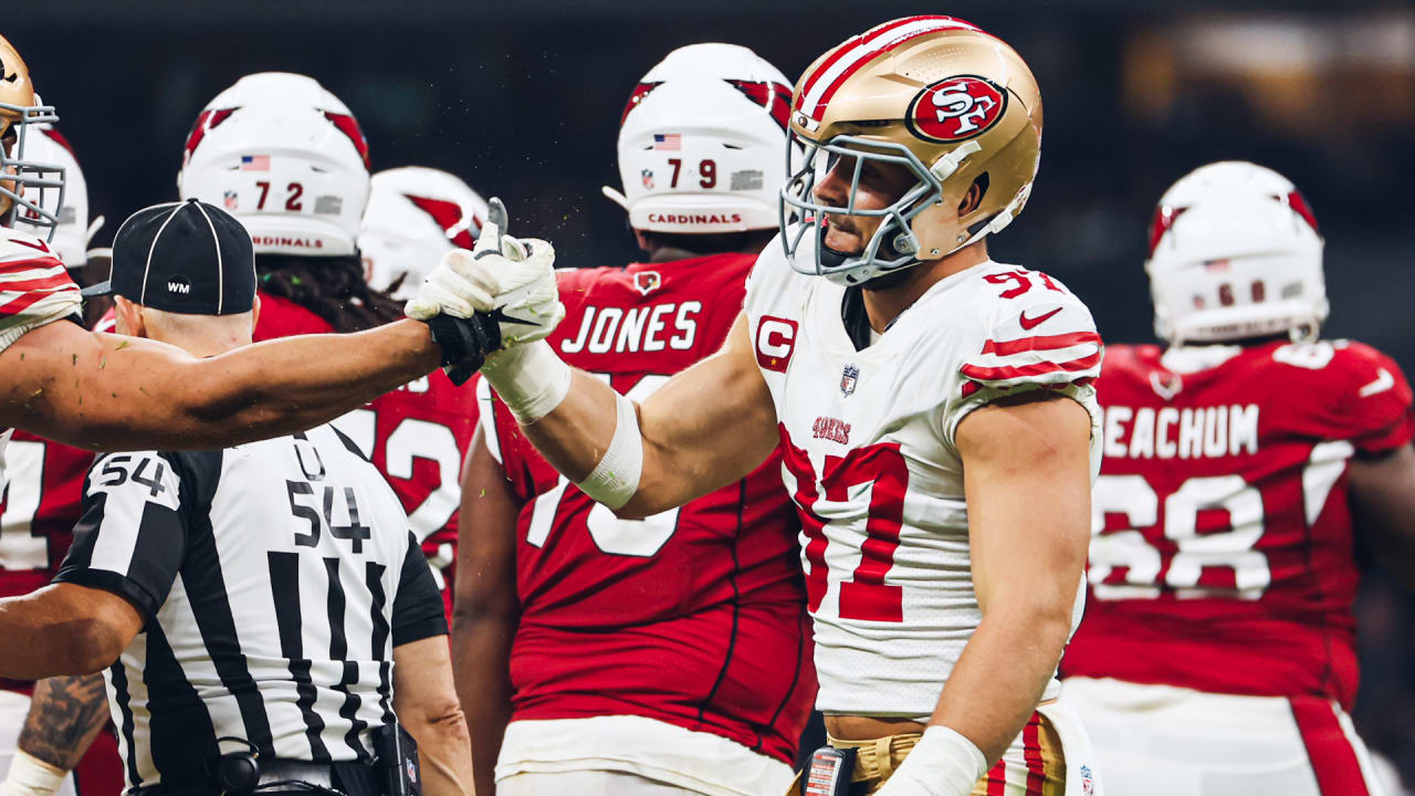 Nick Bosa Brings Down Colt McCoy to End the First Half of 'MNF