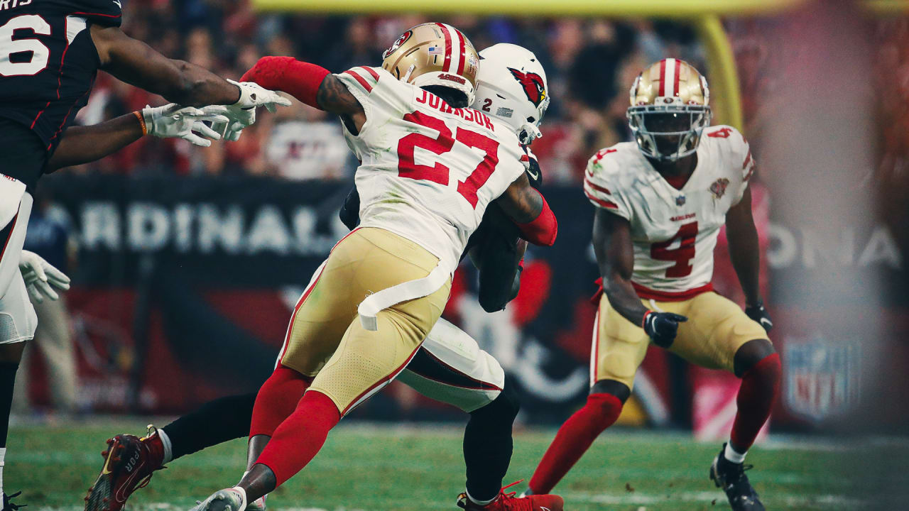 San Francisco 49ers cornerback Dontae Johnson makes a catch during