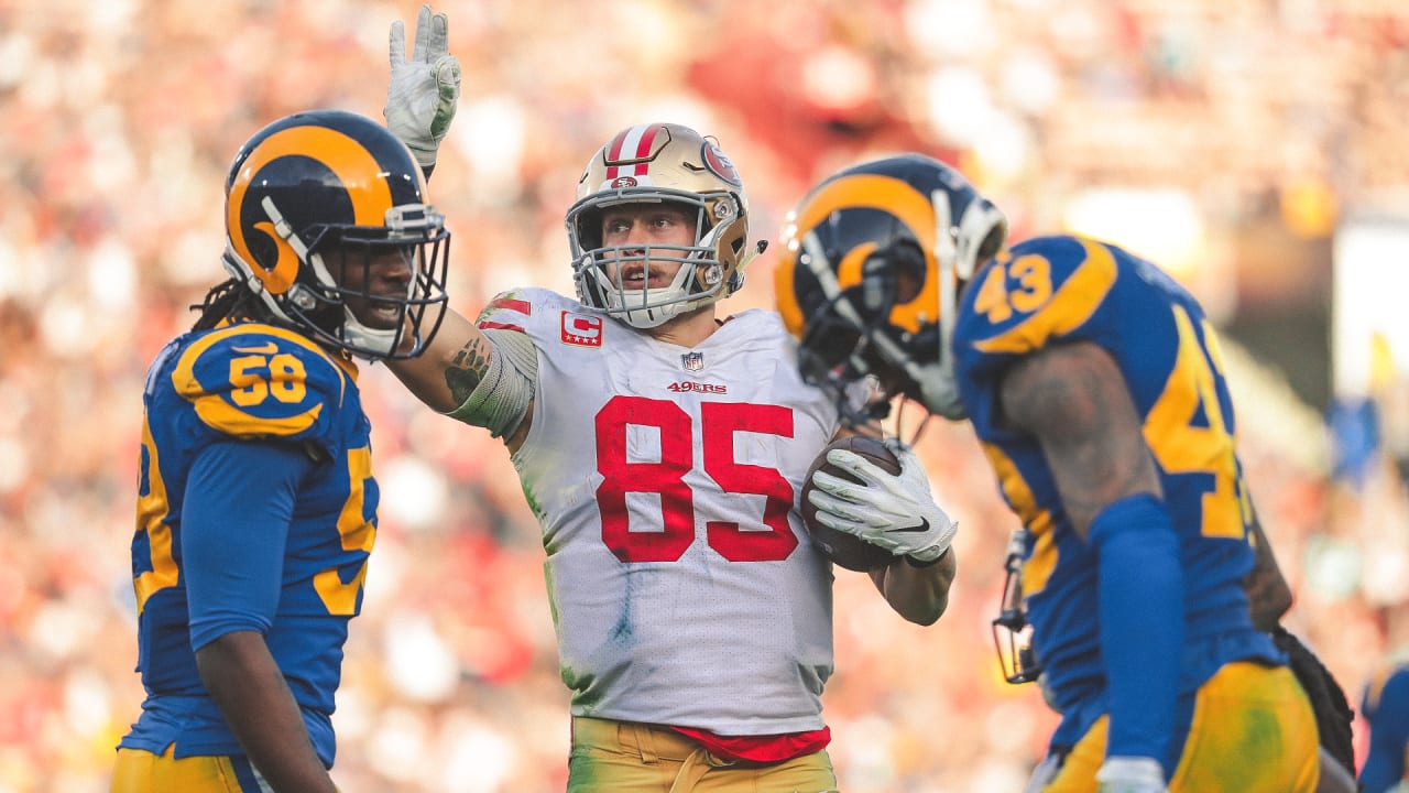 Cincinnati, OH, USA. 15th Sep, 2019. San Francisco 49ers tight end George  Kittle (85) runs after a catch during NFL football game action between the  San Francisco 49ers and the Cincinnati Bengals