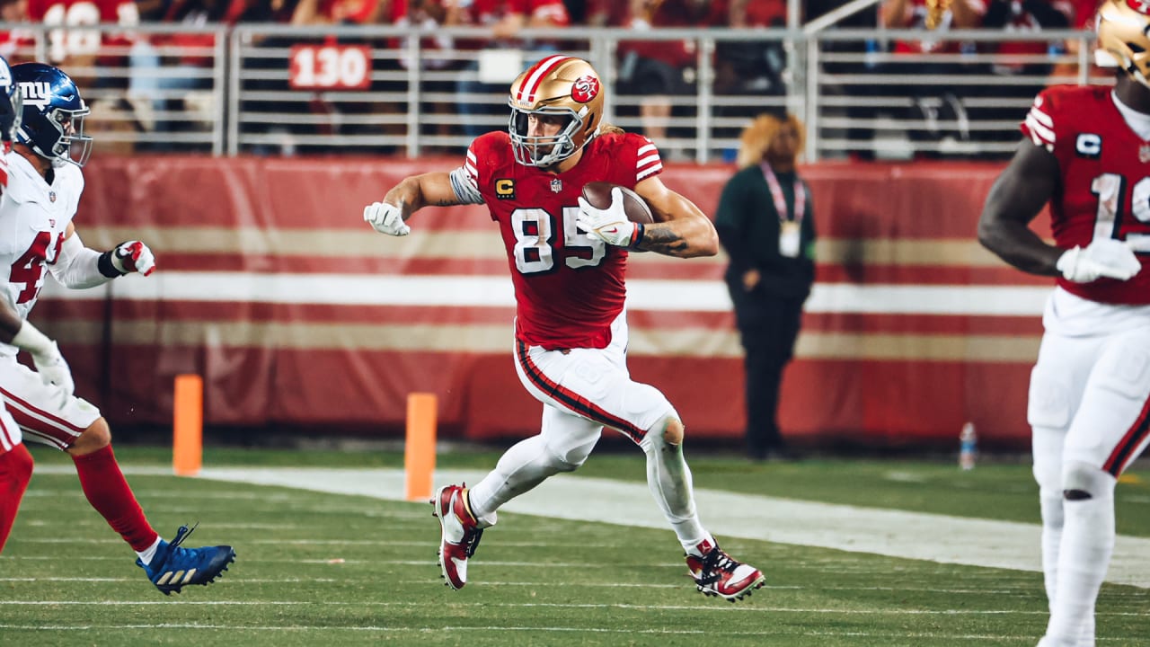 George Kittle Stiff Arms Giants Defender for a 29-Yard Gain