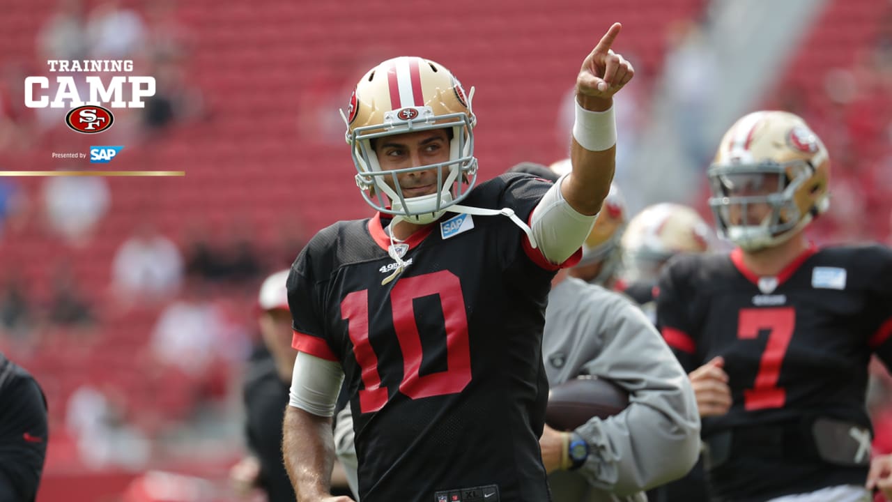 San Francisco 49ers' Ambry Thomas runs a drill at NFL football