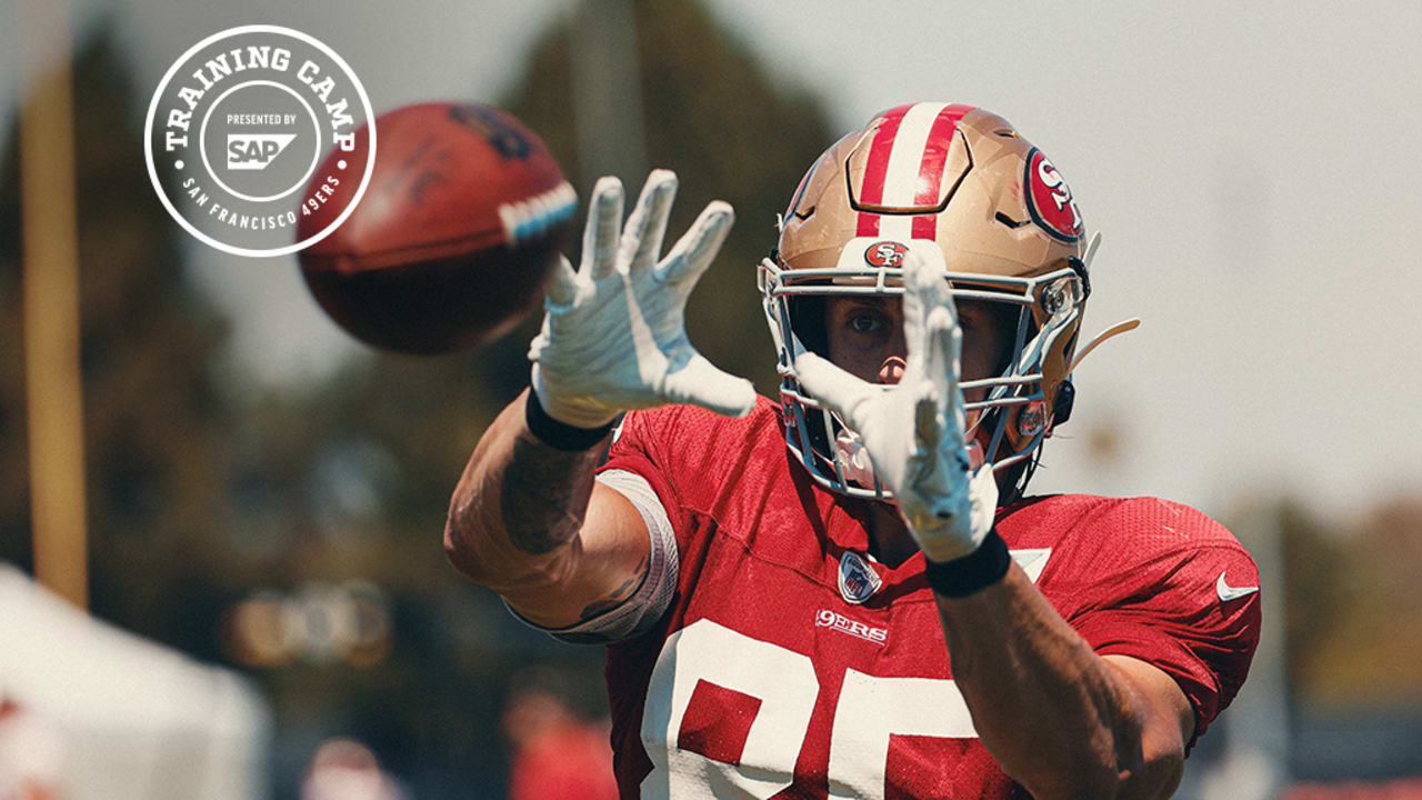 October 21, 2018: San Francisco 49ers tight end George Kittle (85) in  action during the NFL football game between the Los Angeles Rams and the  San Francisco 49ers at Levi's Stadium in